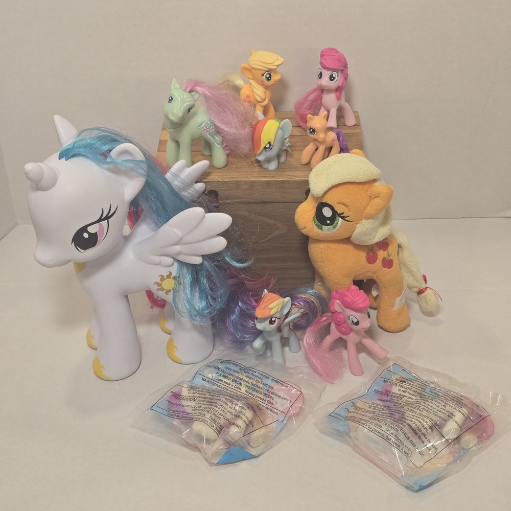 11 My Little Pony‎ Brushable Figures Lot Applejack Pinkie Pie Princess Celestia